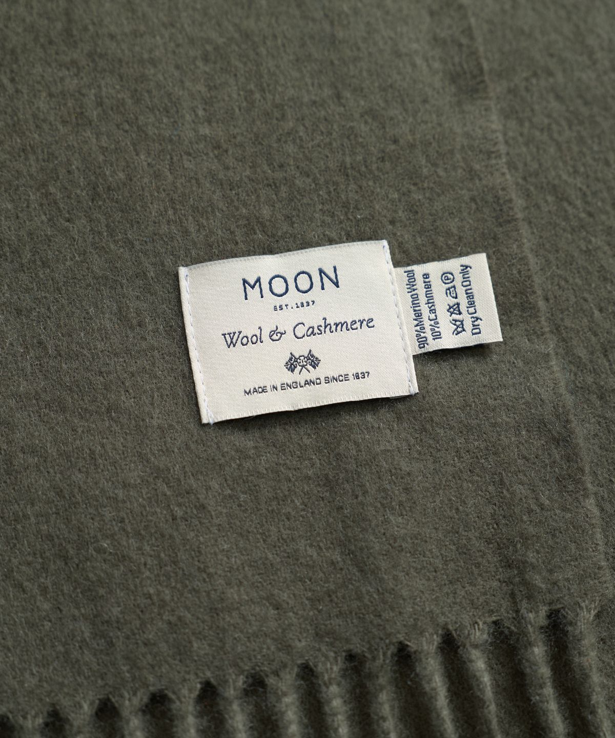아브라함문(ABRAHAM MOON) 메리노울 캐시미어 머플러 35cm - 아미 그린