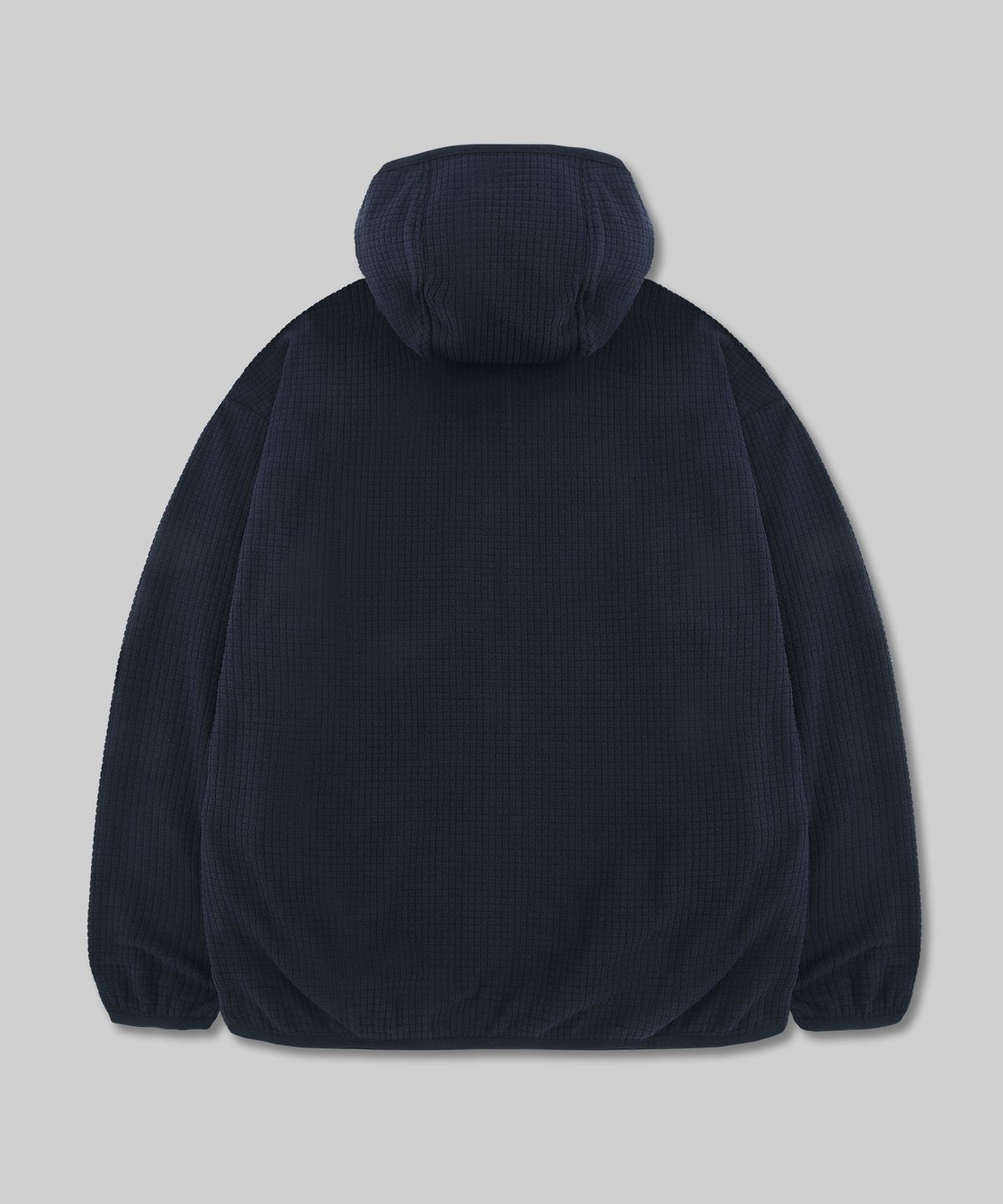 돌핀웨이브어패럴(DOLPHIN WAVE APPAREL) 돌핀 그리드 폴라 플리스 후디 짚업 네이비