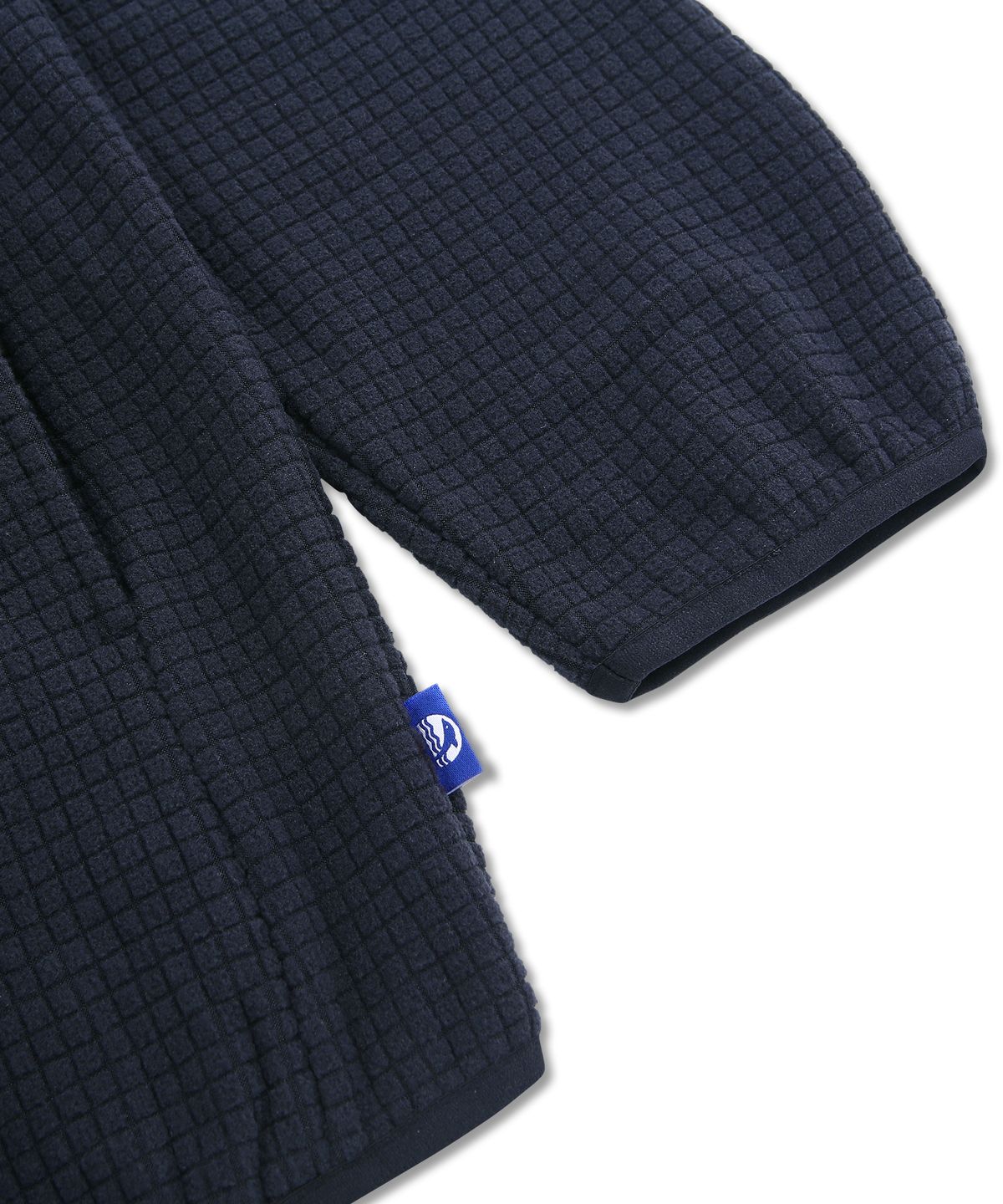 돌핀웨이브어패럴(DOLPHIN WAVE APPAREL) 돌핀 그리드 폴라 플리스 후디 짚업 네이비