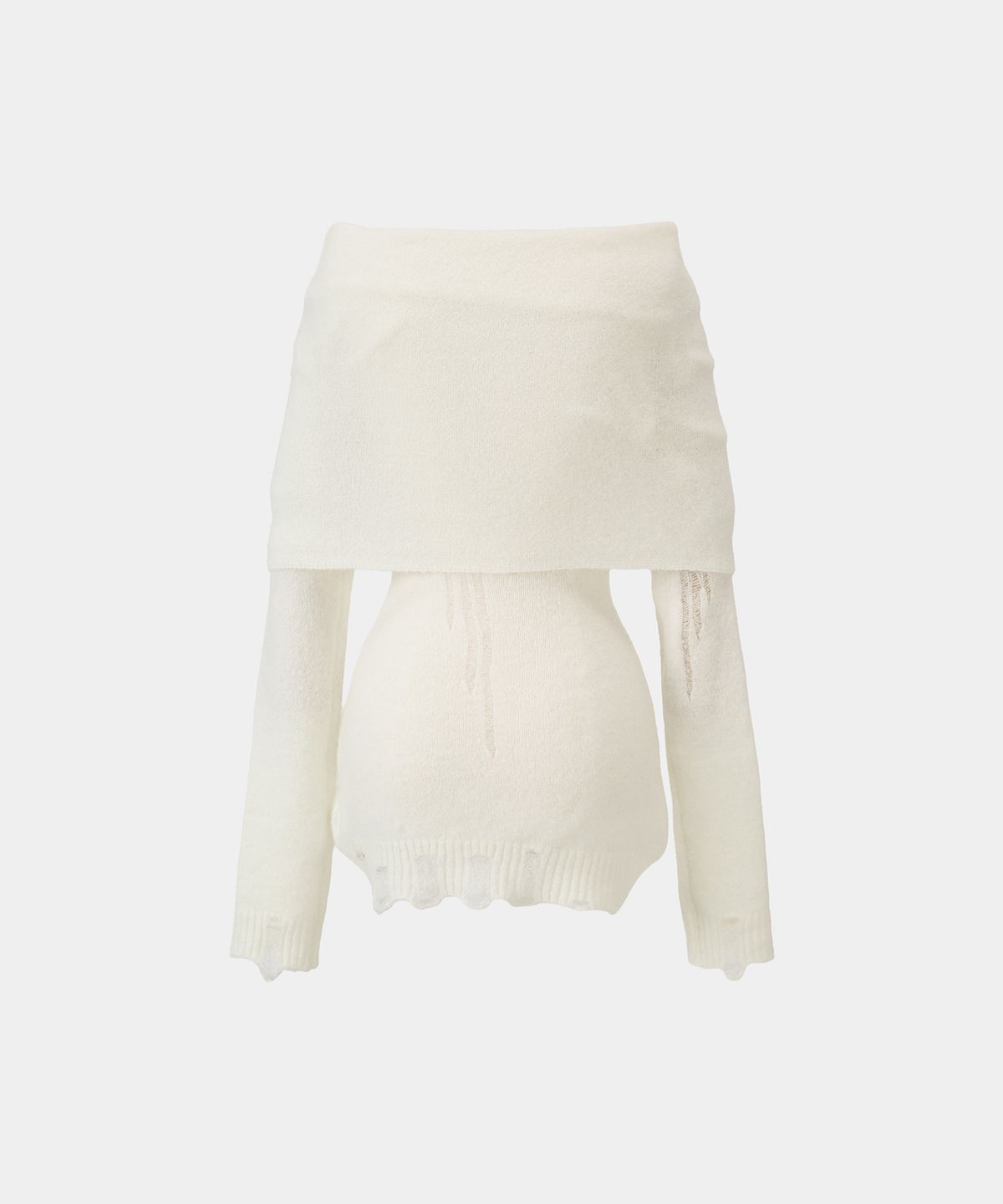 에트오소메(ETRE AU SOMMET) Drape One-Shoulder  Knit One-Piece (Ivory)
