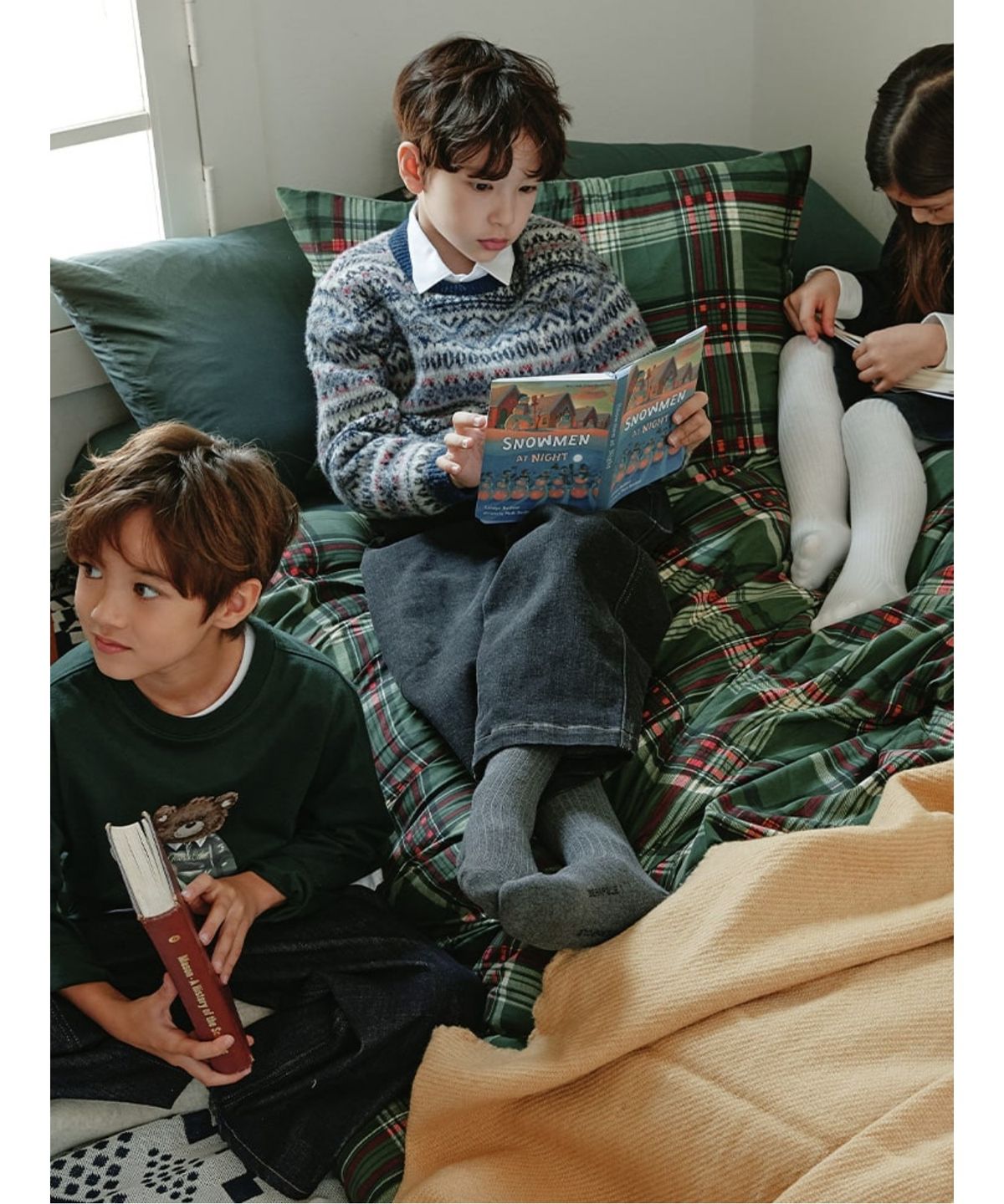 빈폴 키즈(BEANPOLE KIDS) 홀리데이 페어아일 겨울 니트  스카이 블루 (BI6X51U01Q)