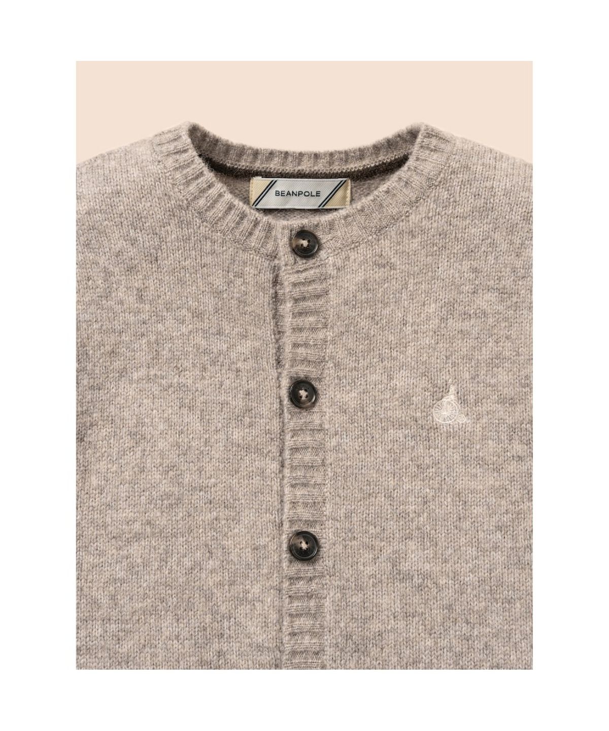 빈폴 키즈(BEANPOLE KIDS) 멜란 울 베이직 라운드 카디건  베이지 (BI695AU01A)