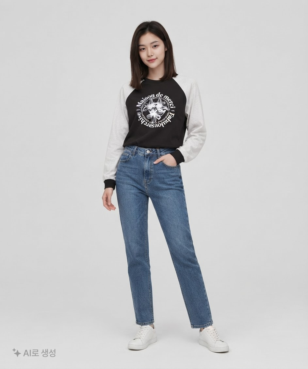 라 메종 스튜디오(LA MAISON STUDIO) UNISEX 르리스 라글란 롱 슬리브 멜란그레이(FCC3TS480M) M