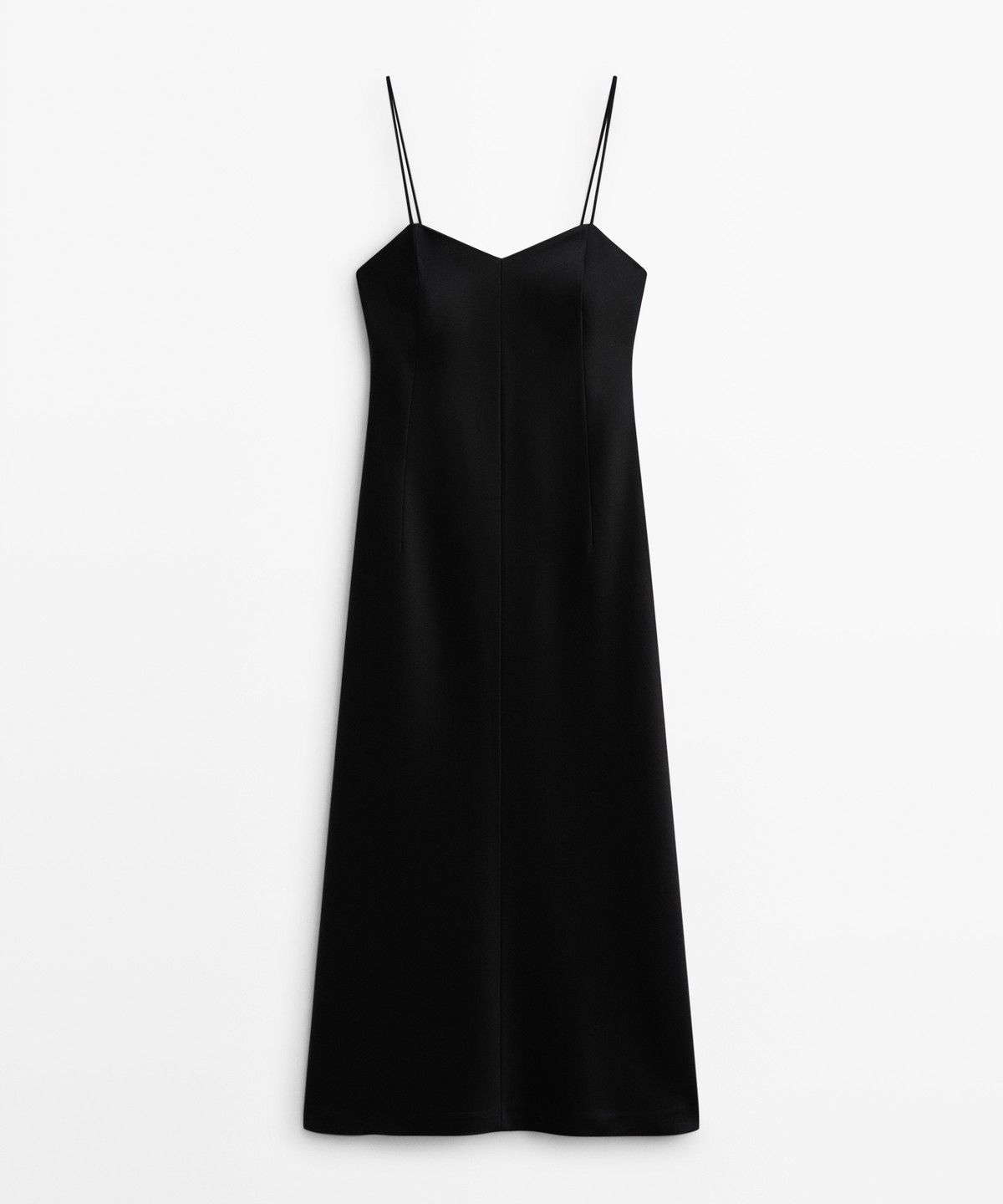 마시모두띠(MASSIMO DUTTI) 얇은 스트랩 미디 원피스