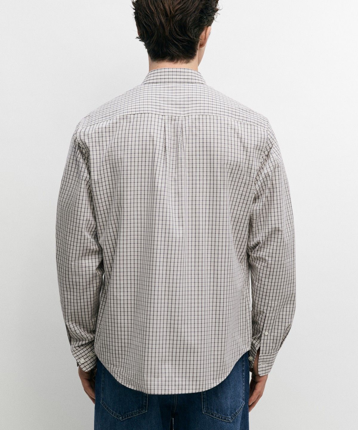 마시모두띠(MASSIMO DUTTI) 100% 코튼 체크 레귤러 핏 셔츠