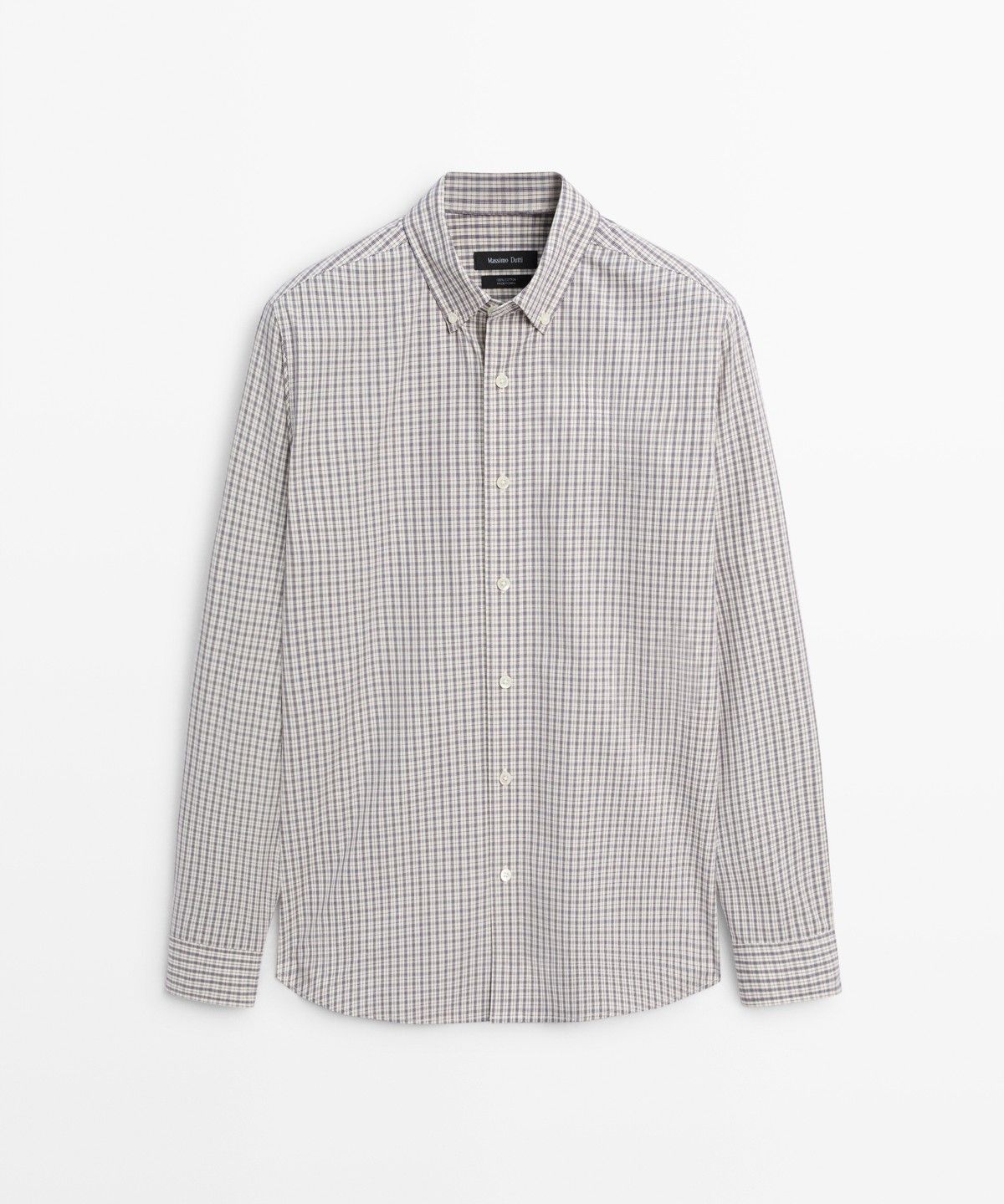 마시모두띠(MASSIMO DUTTI) 100% 코튼 체크 레귤러 핏 셔츠
