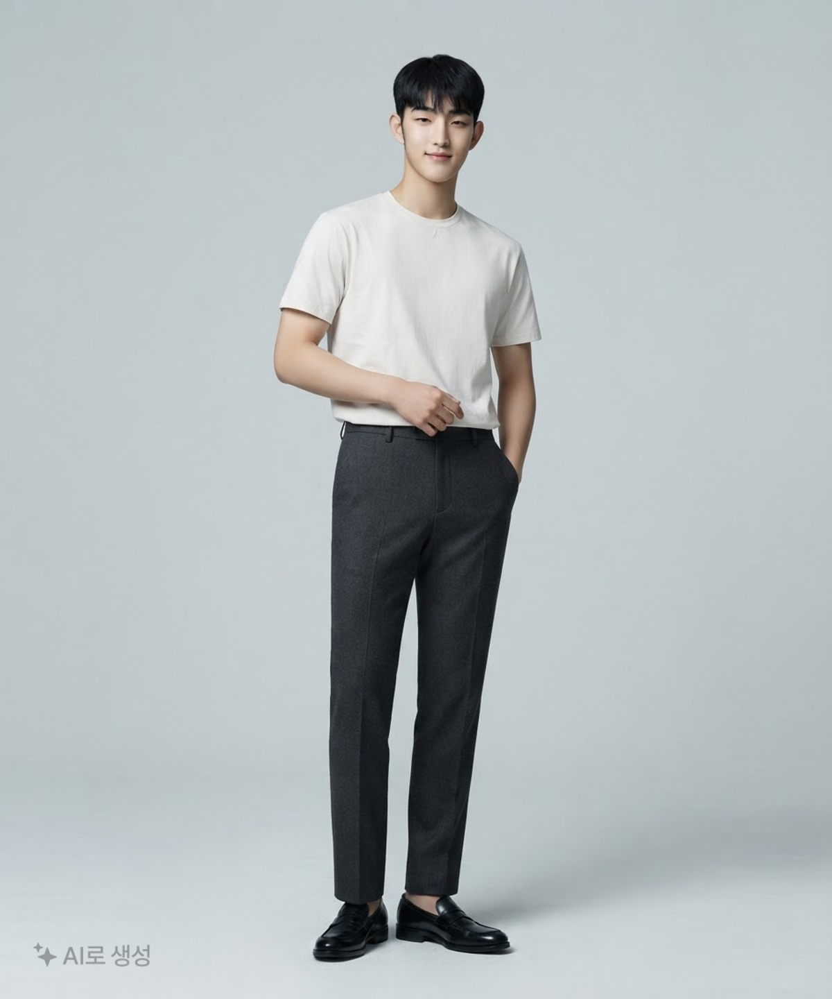 무신사 스탠다드(MUSINSA STANDARD) 레이어드 크루 넥 티셔츠_긴 기장 S
