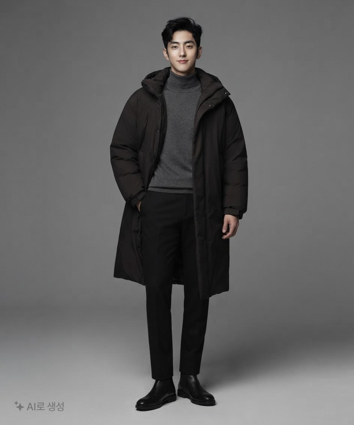 무신사 스탠다드(MUSINSA STANDARD) 데일리 푸퍼 미니멀 롱 패딩 파카 S