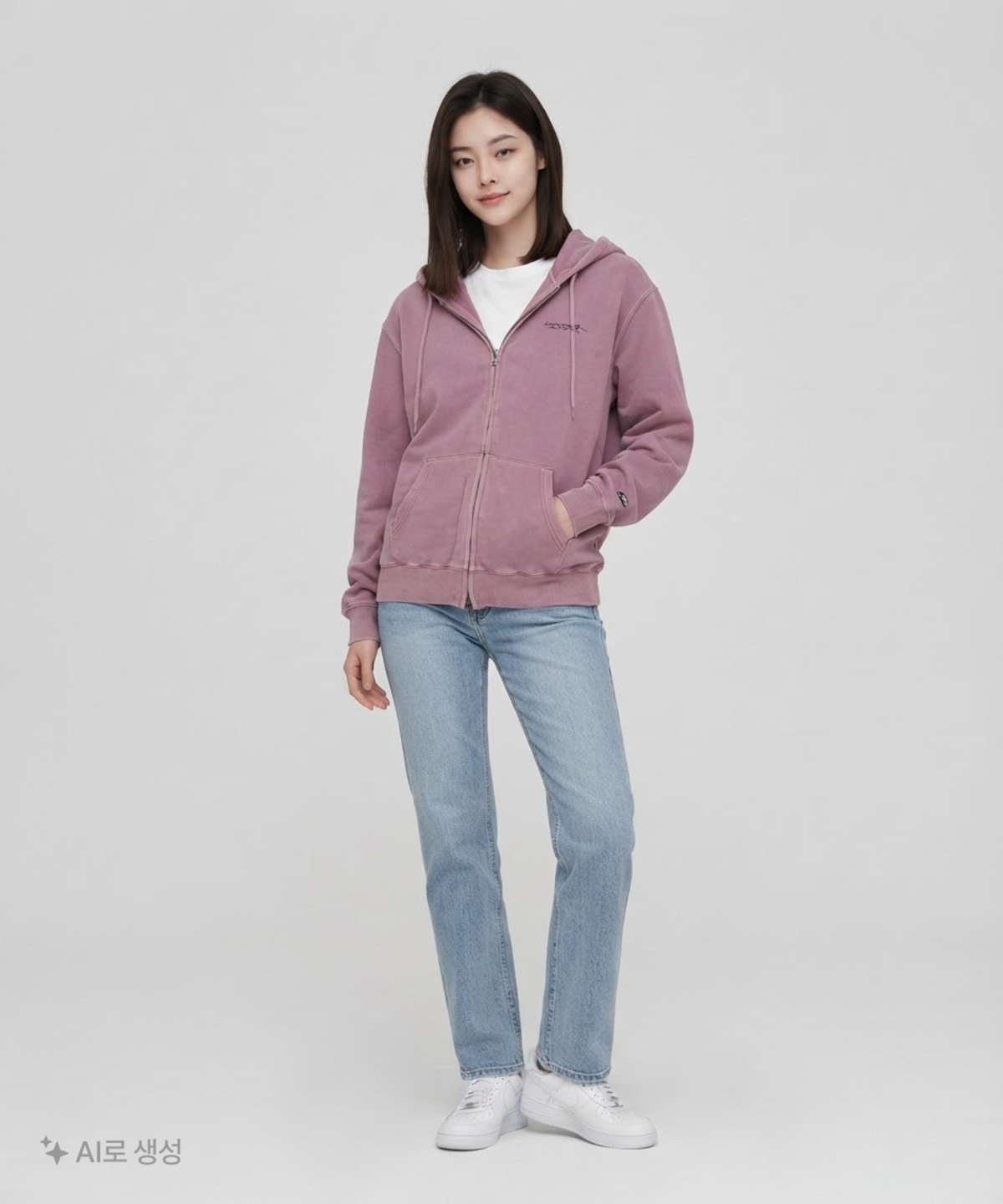 래리클락(LARRY CLARK) L.C SIGN LOGO HOODIE ZIP-UP PG PINK 3