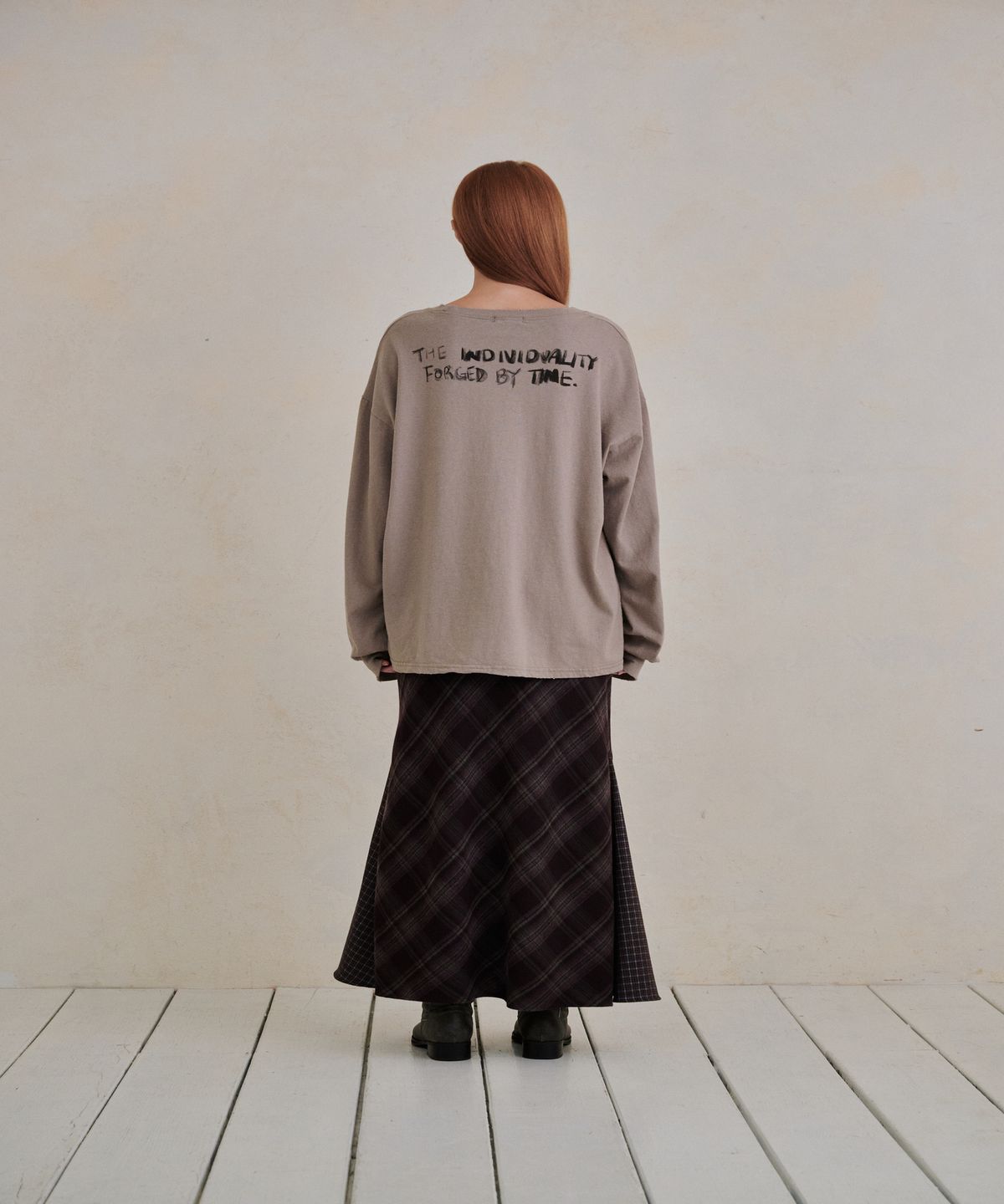 까롯(CARROTTE) Like Check Skirt, Wine