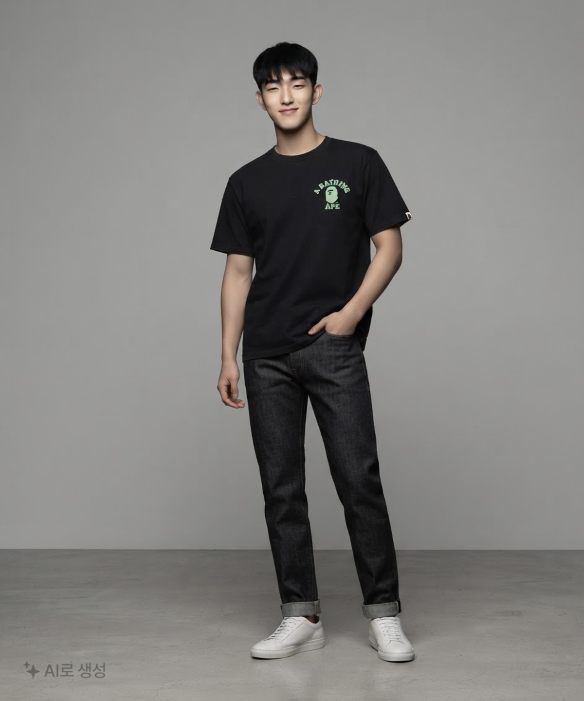 베이프(BAPE) ABC 카모 콜리지 ATS 티셔츠(M) XL