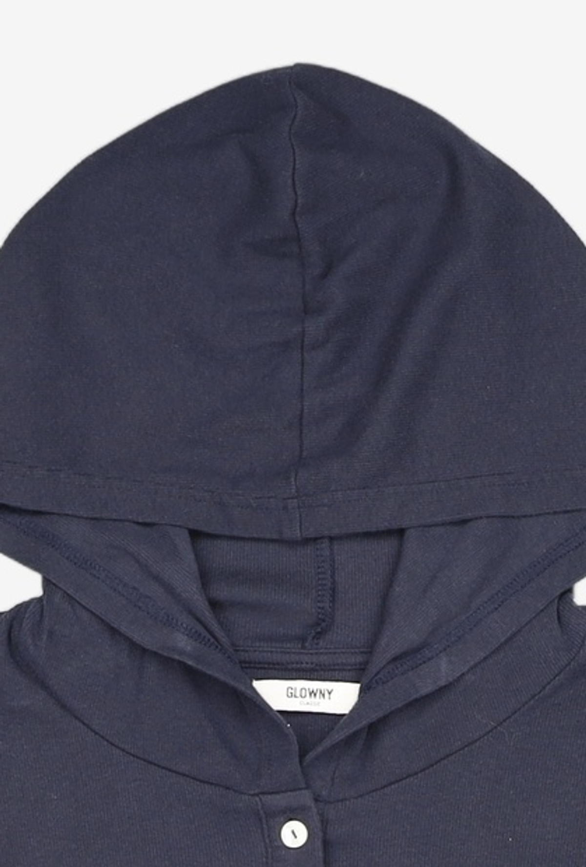 글로니(GLOWNY) G FINE BUTTON HOODIE (NAVY) L
