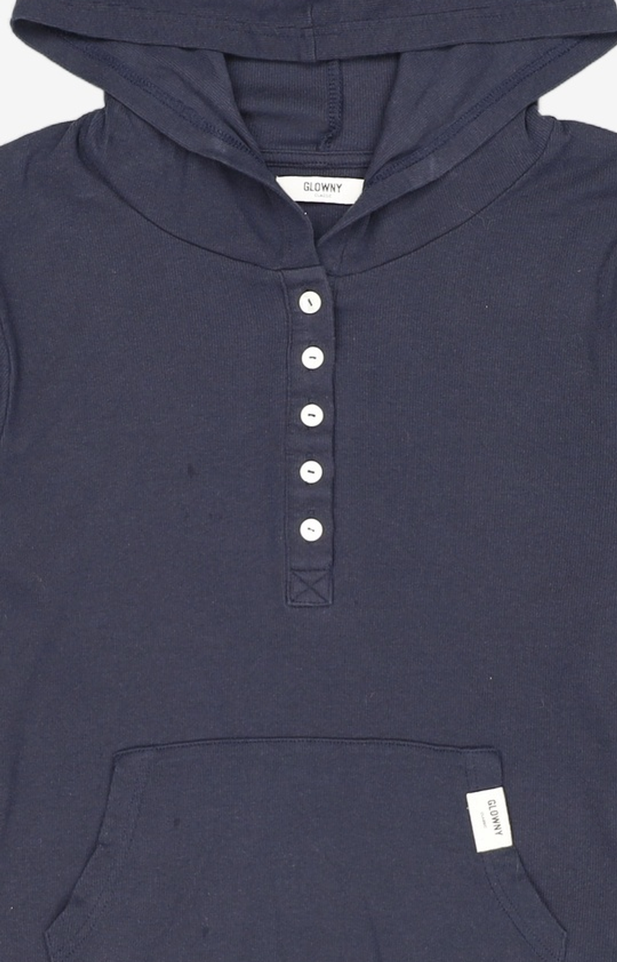 글로니(GLOWNY) G FINE BUTTON HOODIE (NAVY) L