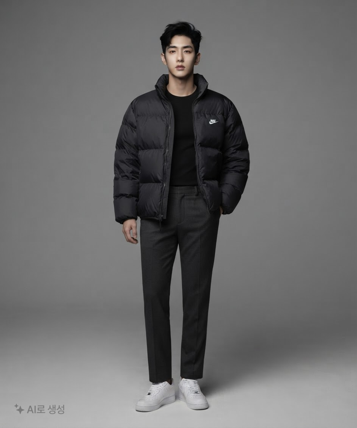 나이키(NIKE) 스포츠웨어 클럽 패딩 자켓 M - 블랙:화이트 / FB7369-010 L