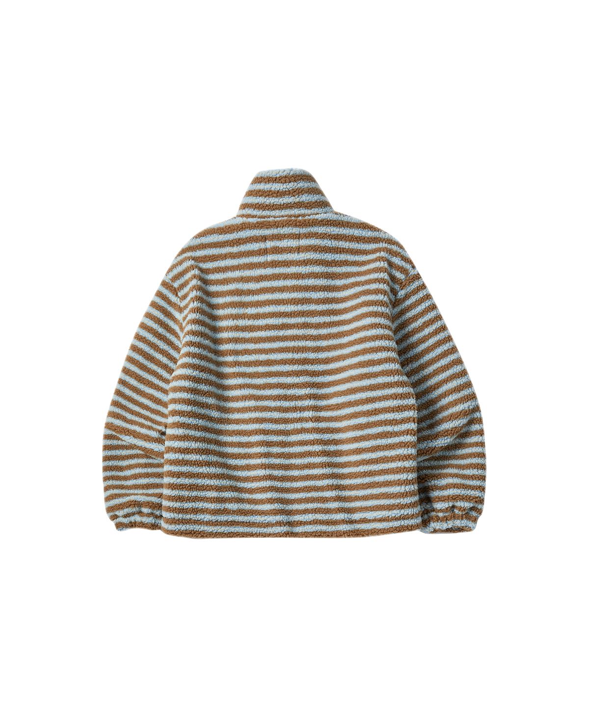 꼬모니노즈(COMONINOZ) W STRIPE FLEECE JUMPER [BROWN]