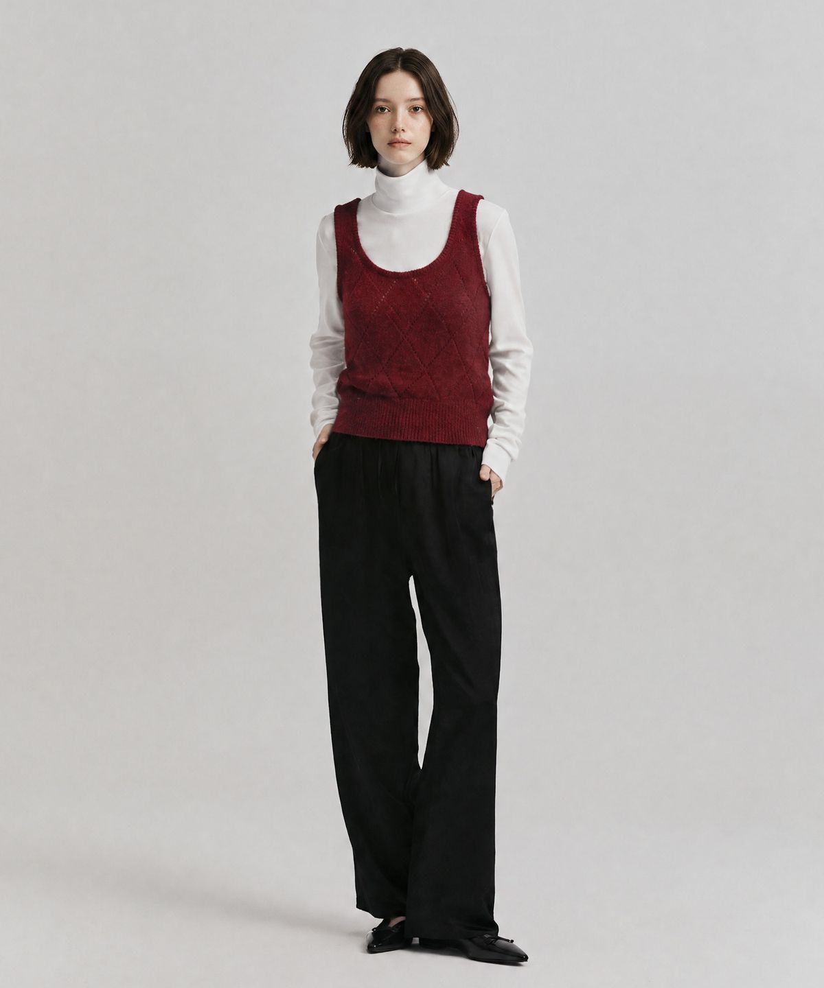 스너그유(SNUGU) 베이비알파카 블렌드 데일리 펀칭 베스트_버건디_S M