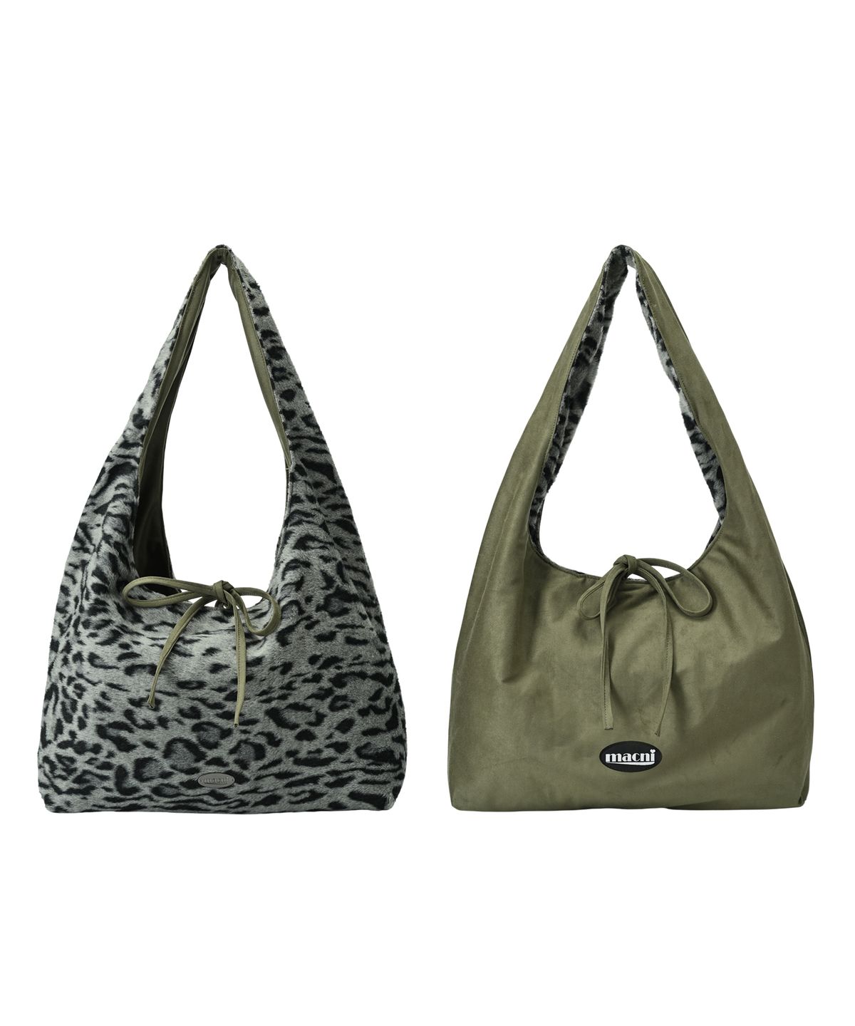 마크니(MACNI) FLIP SUEDE SHOULDER BAG OLIVE