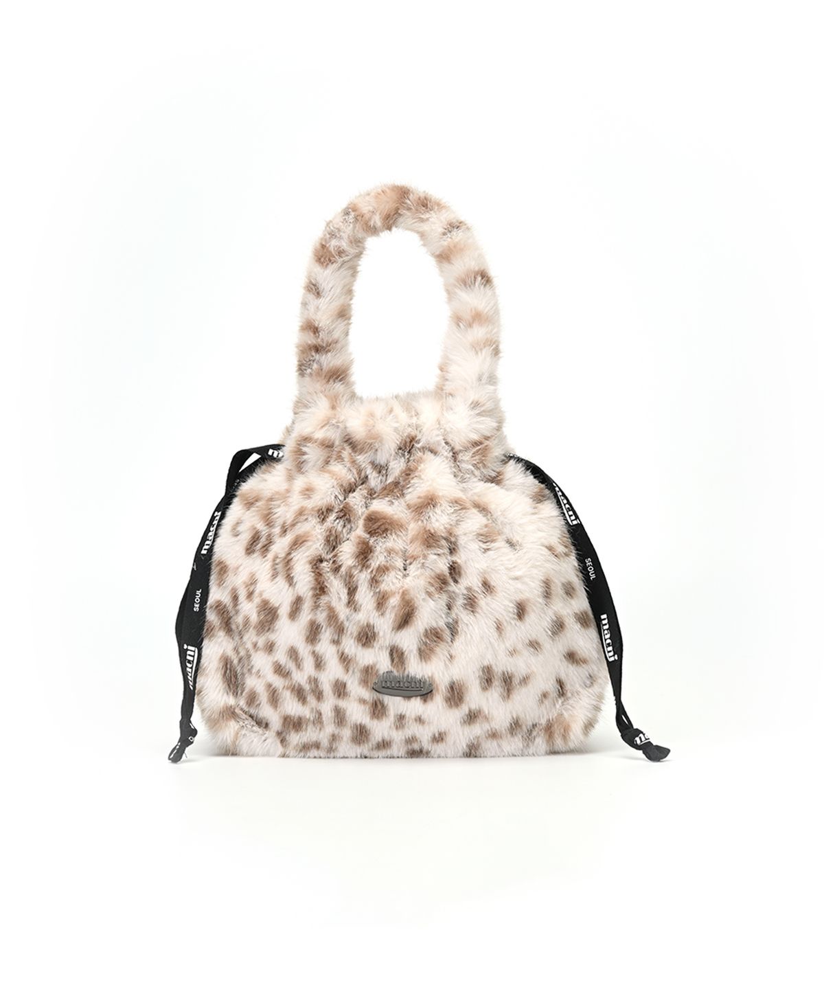 마크니(MACNI) POPO LEOPARD STRING POUCH BAG SOFT PINK