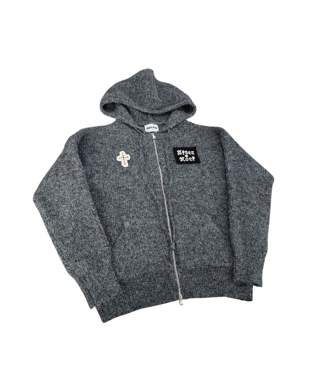 스케이터락(SK8ER ROCK) Fuzzy Patch Kint Zip Hoodie (Gray)