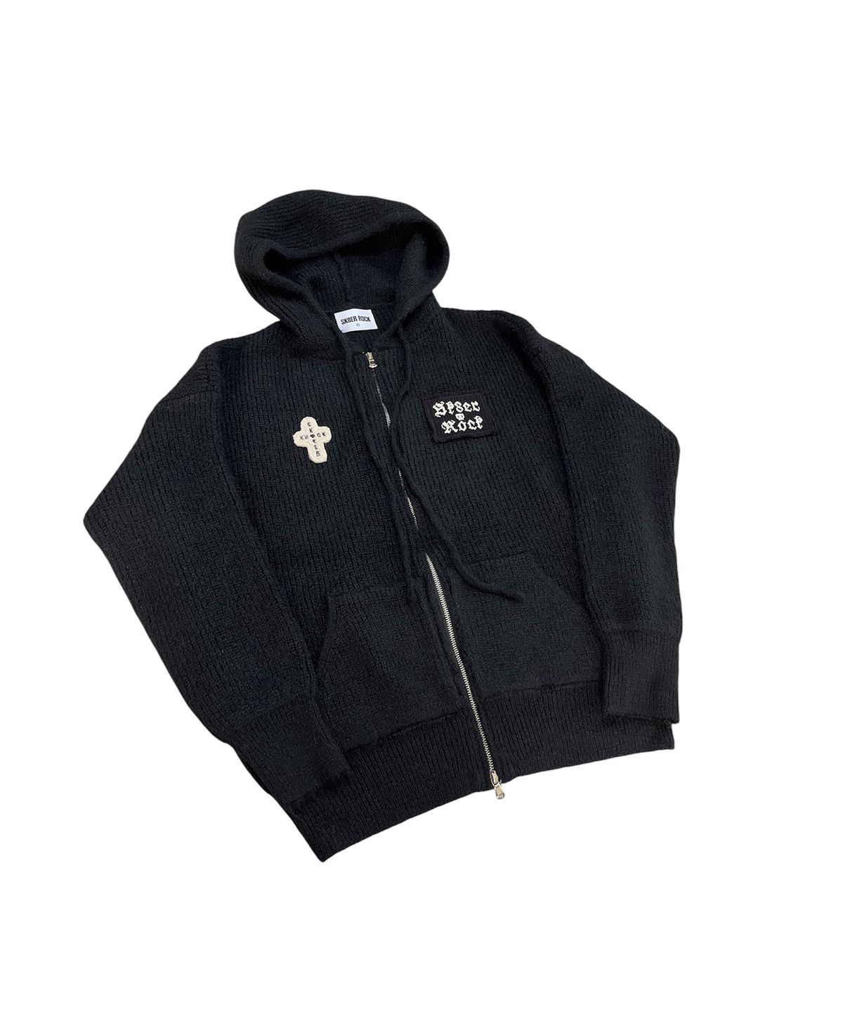 스케이터락(SK8ER ROCK) Fuzzy Patch Kint Zip Hoodie (black)