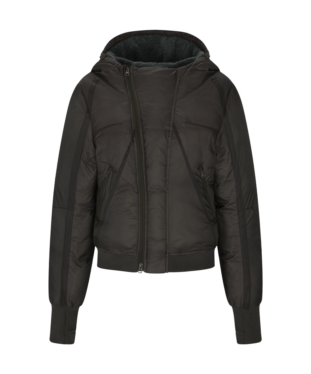 플리즈노팔로우(PLEASENOFOLLOW) Aerin Contoured Puffer Jacket (Charcoal Brown)
