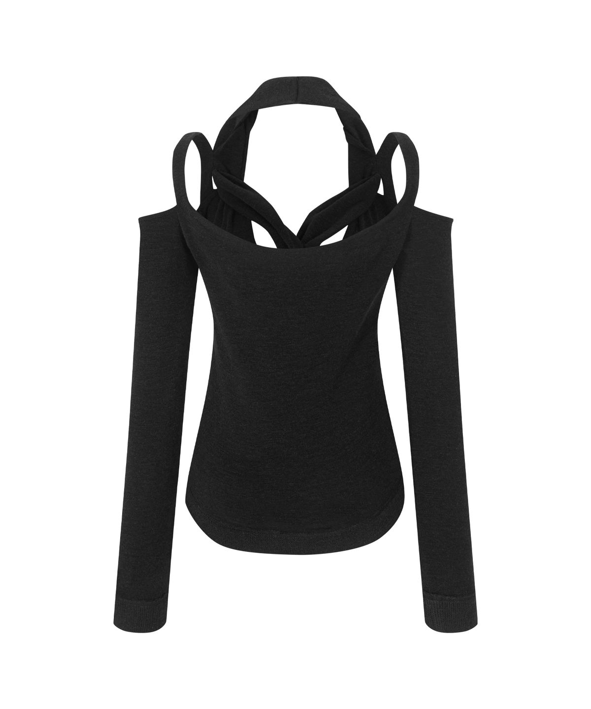 플리즈노팔로우(PLEASENOFOLLOW) Glimmer Rope Strap Cardigan (Black)