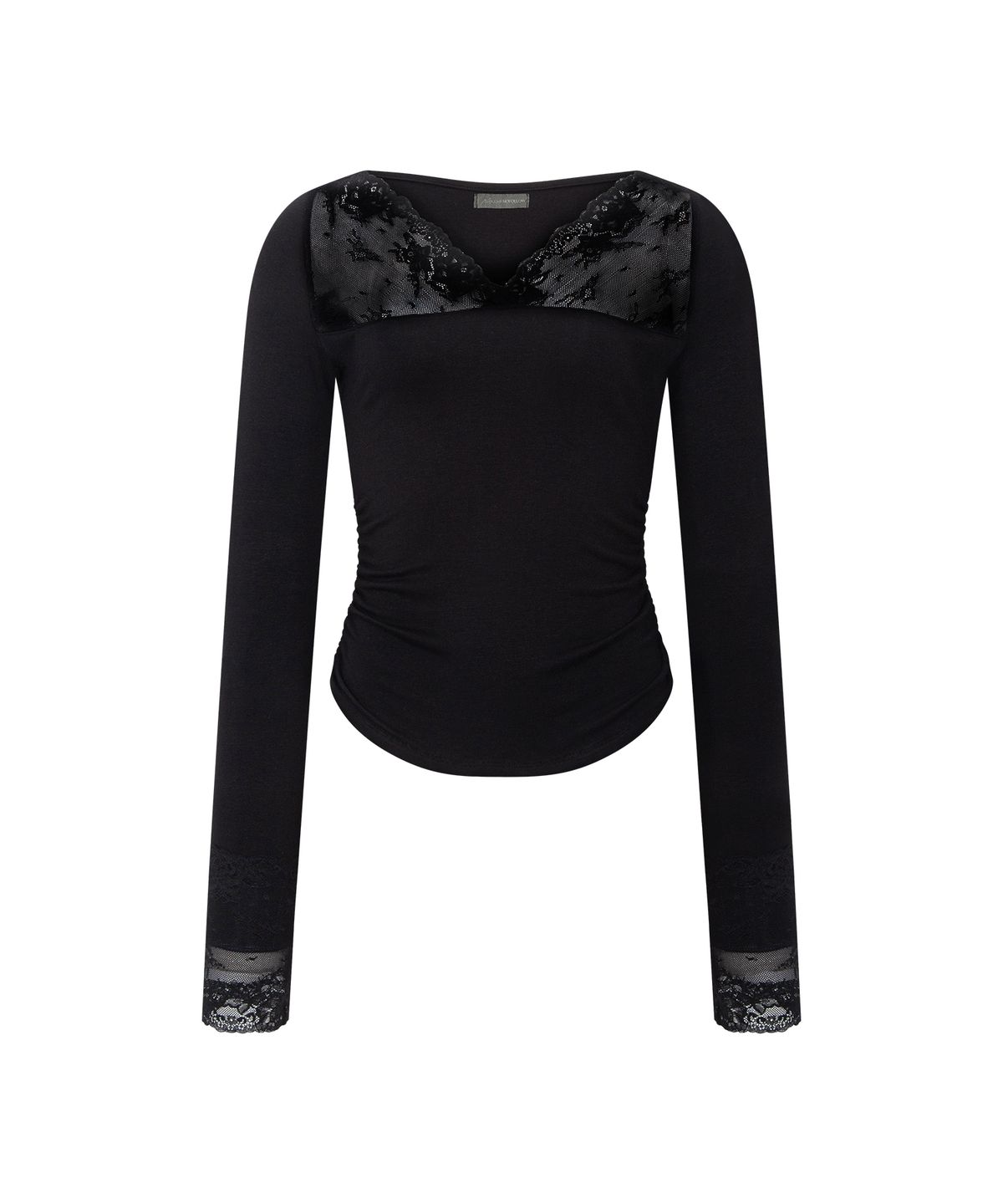 플리즈노팔로우(PLEASENOFOLLOW) Hyla Lace Long Sleeve Top (Black)