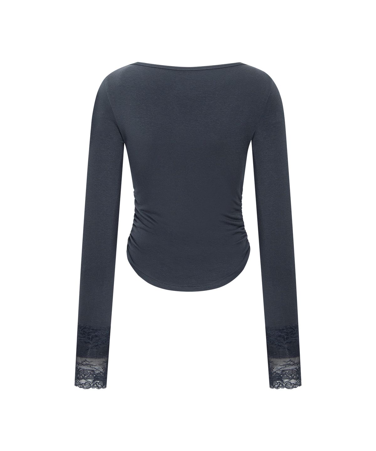 플리즈노팔로우(PLEASENOFOLLOW) Hyla Lace Long Sleeve Top (Charcoal Grey)