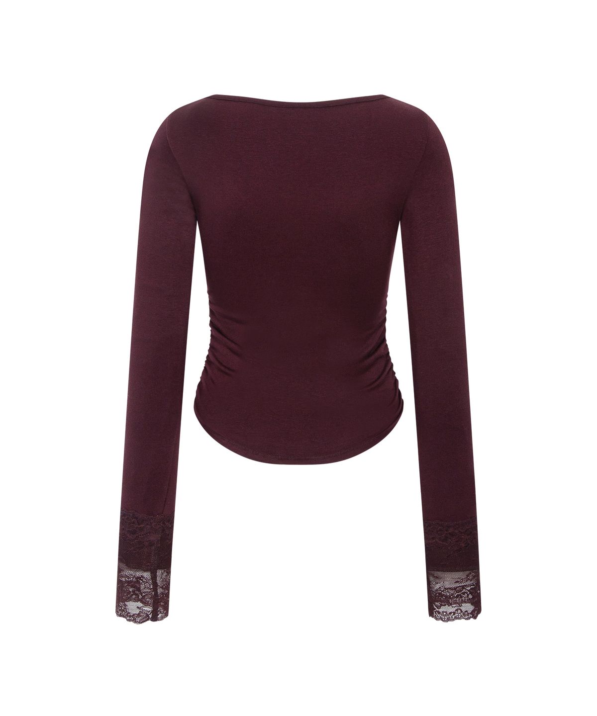 플리즈노팔로우(PLEASENOFOLLOW) Hyla Lace Long Sleeve Top (Wine)