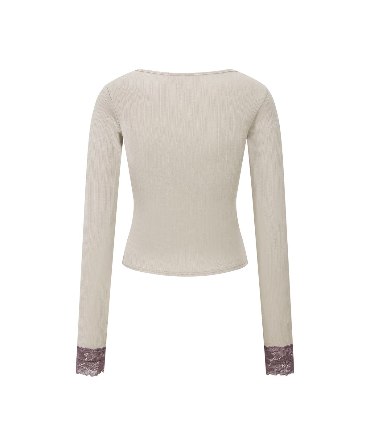 플리즈노팔로우(PLEASENOFOLLOW) Rizz Lace Button Cardigan (Beige)