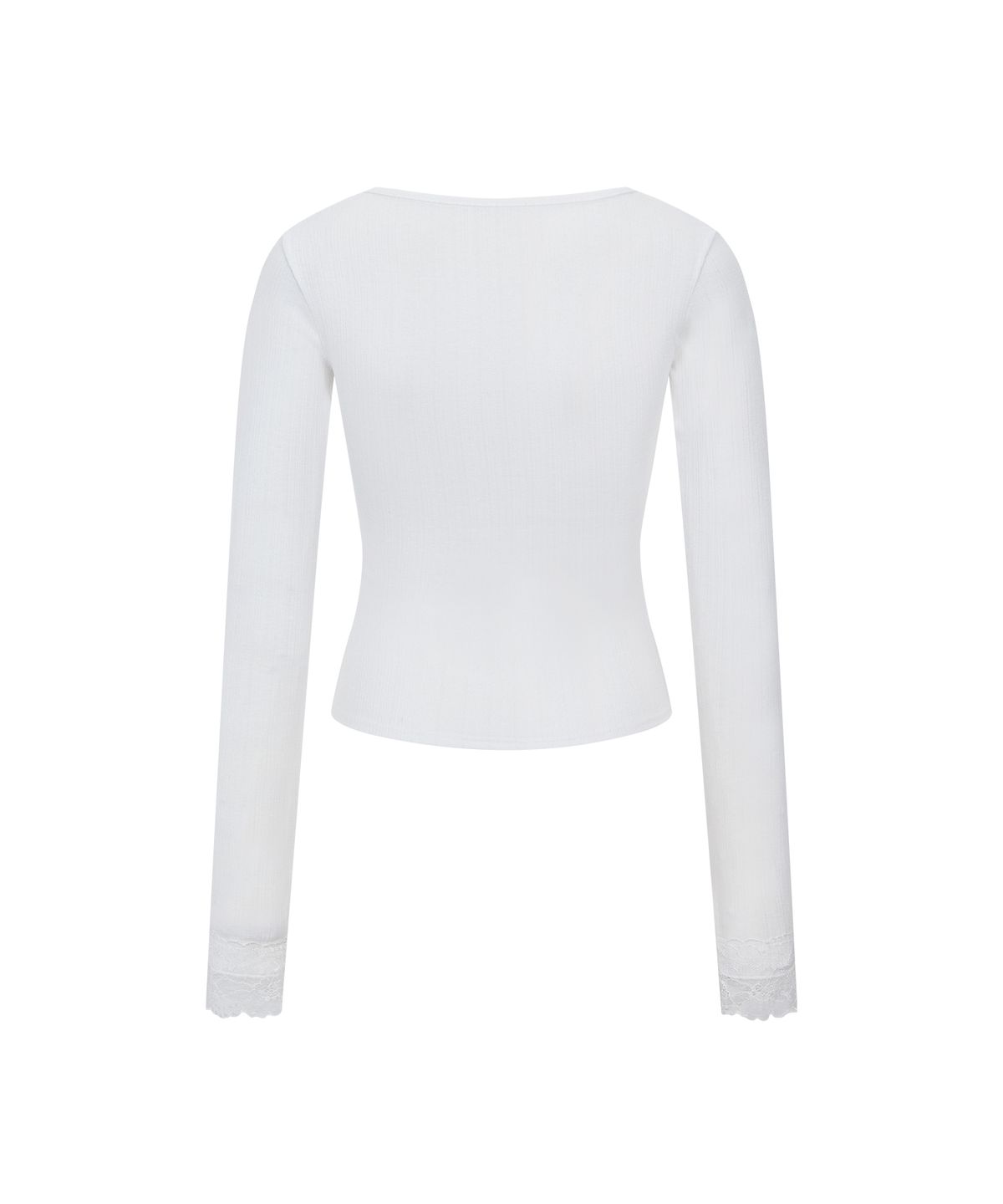 플리즈노팔로우(PLEASENOFOLLOW) Rizz Lace Button Cardigan (White)