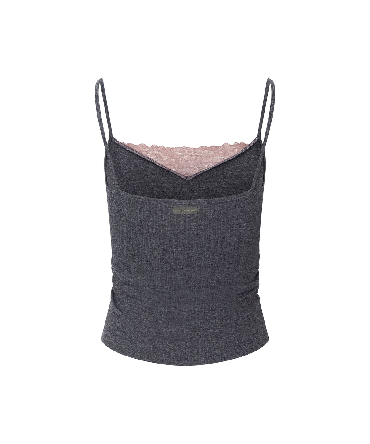 플리즈노팔로우(PLEASENOFOLLOW) Rizz Lace Sleeveless Top (Melange Charcoal)