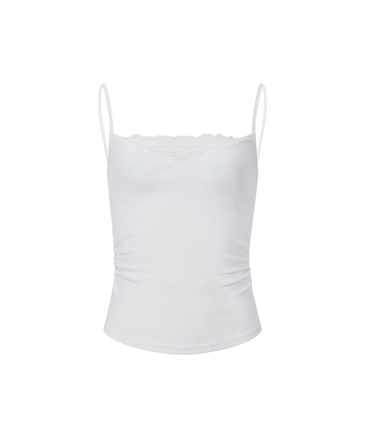플리즈노팔로우(PLEASENOFOLLOW) Rizz Lace Sleeveless Top (White)