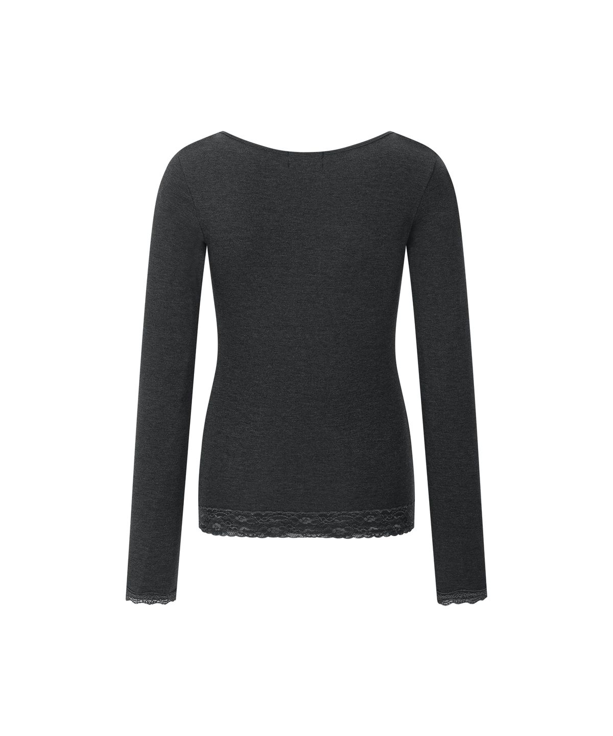플리즈노팔로우(PLEASENOFOLLOW) Rosalie Shirring Long Sleeve Top (Melange Charcoal)