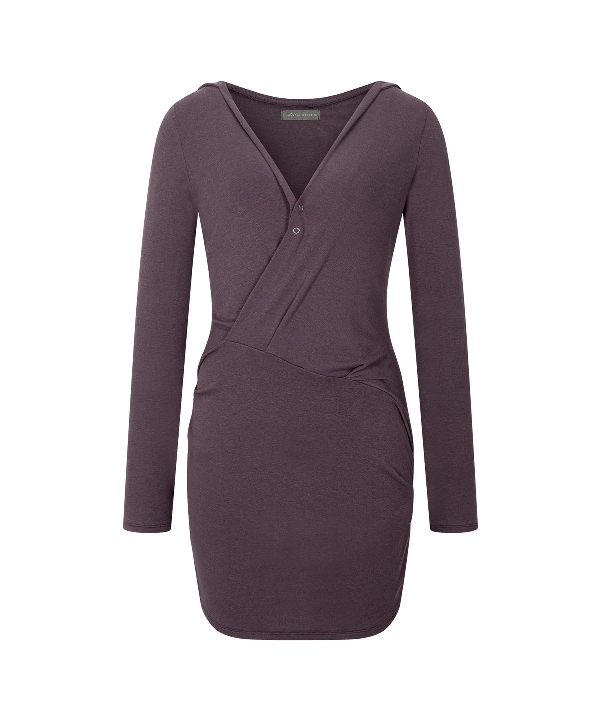 플리즈노팔로우(PLEASENOFOLLOW) Thea Drape Long Sleeve Hoodie Top (Plum)