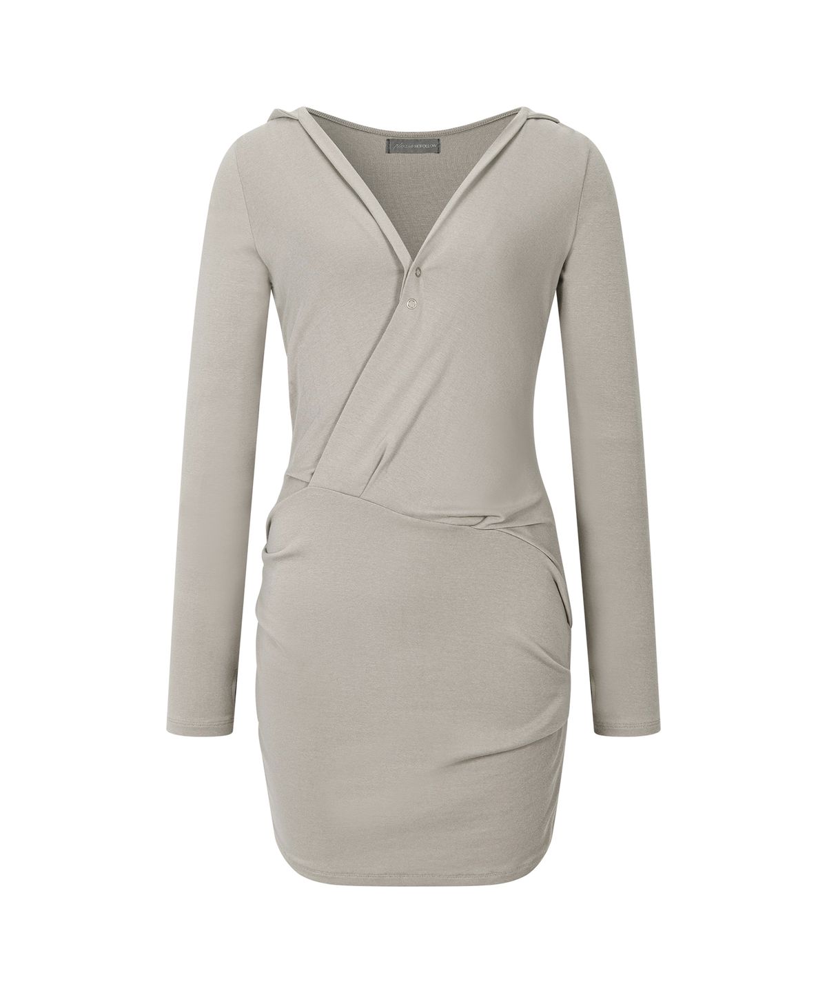 플리즈노팔로우(PLEASENOFOLLOW) Thea Drape Long Sleeve Hoodie Top (Sand)
