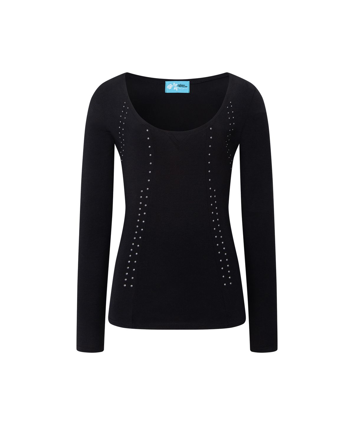 플리즈노팔로우(PLEASENOFOLLOW) Vega Stud Long Sleeve Top (Black)
