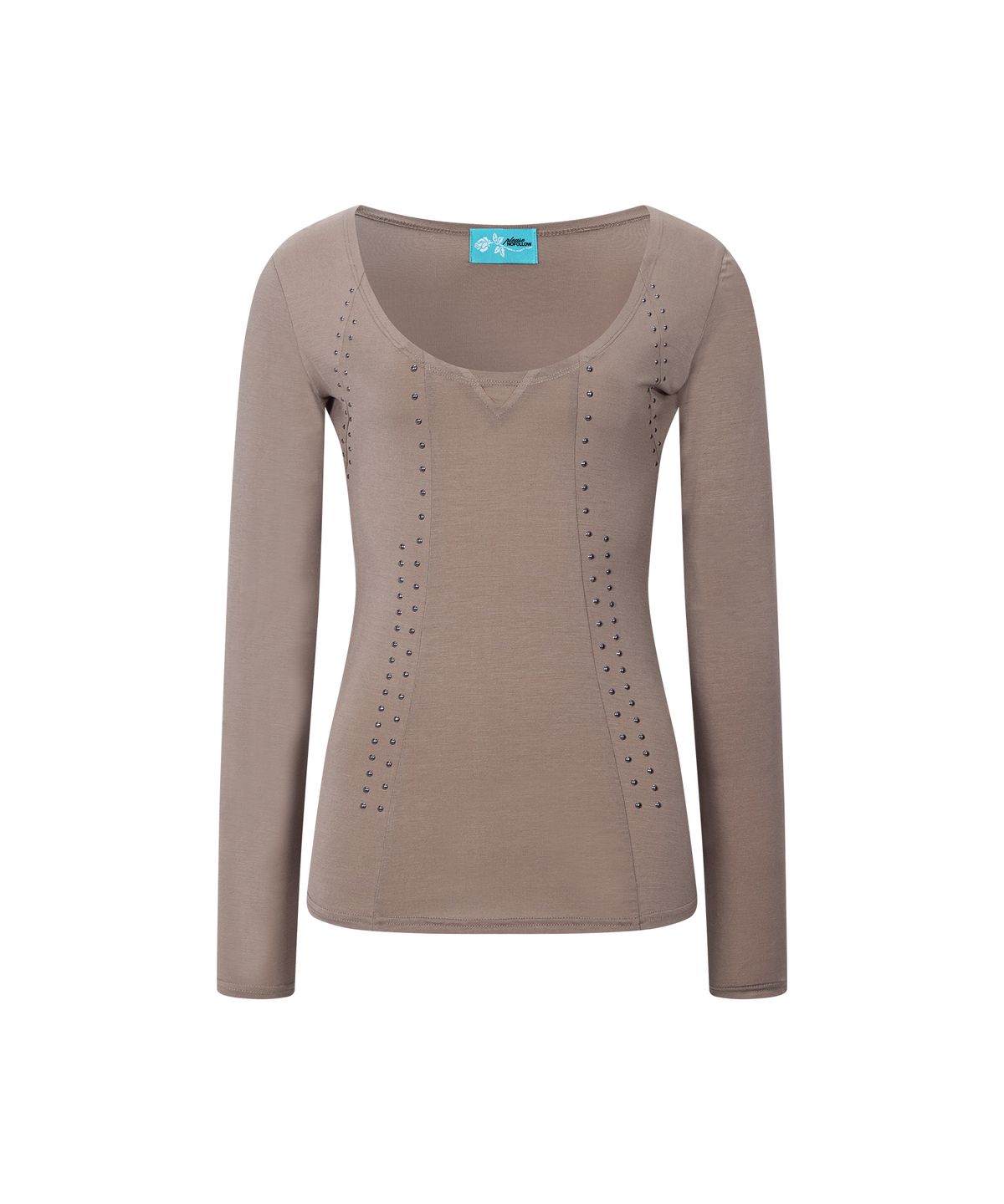 플리즈노팔로우(PLEASENOFOLLOW) Vega Stud Long Sleeve Top (Taupe)