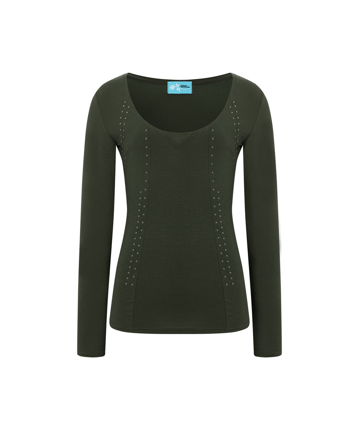 플리즈노팔로우(PLEASENOFOLLOW) Vega Stud Long Sleeve Top (Khaki)