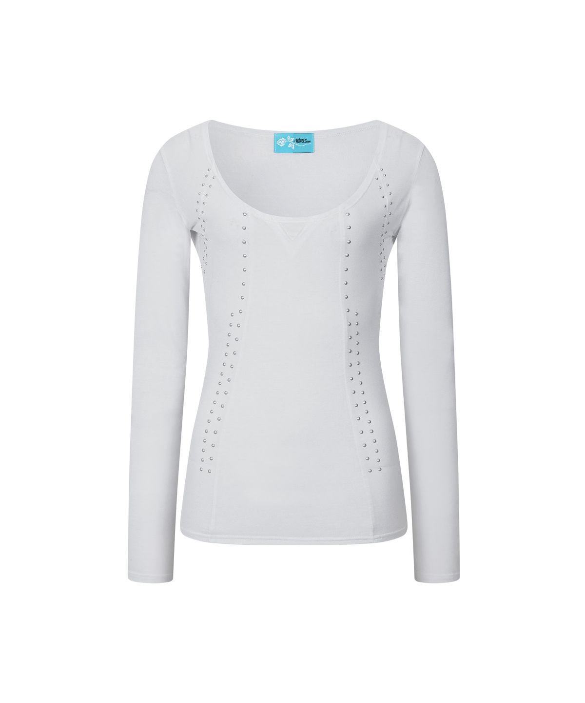 플리즈노팔로우(PLEASENOFOLLOW) Vega Stud Long Sleeve Top (White)