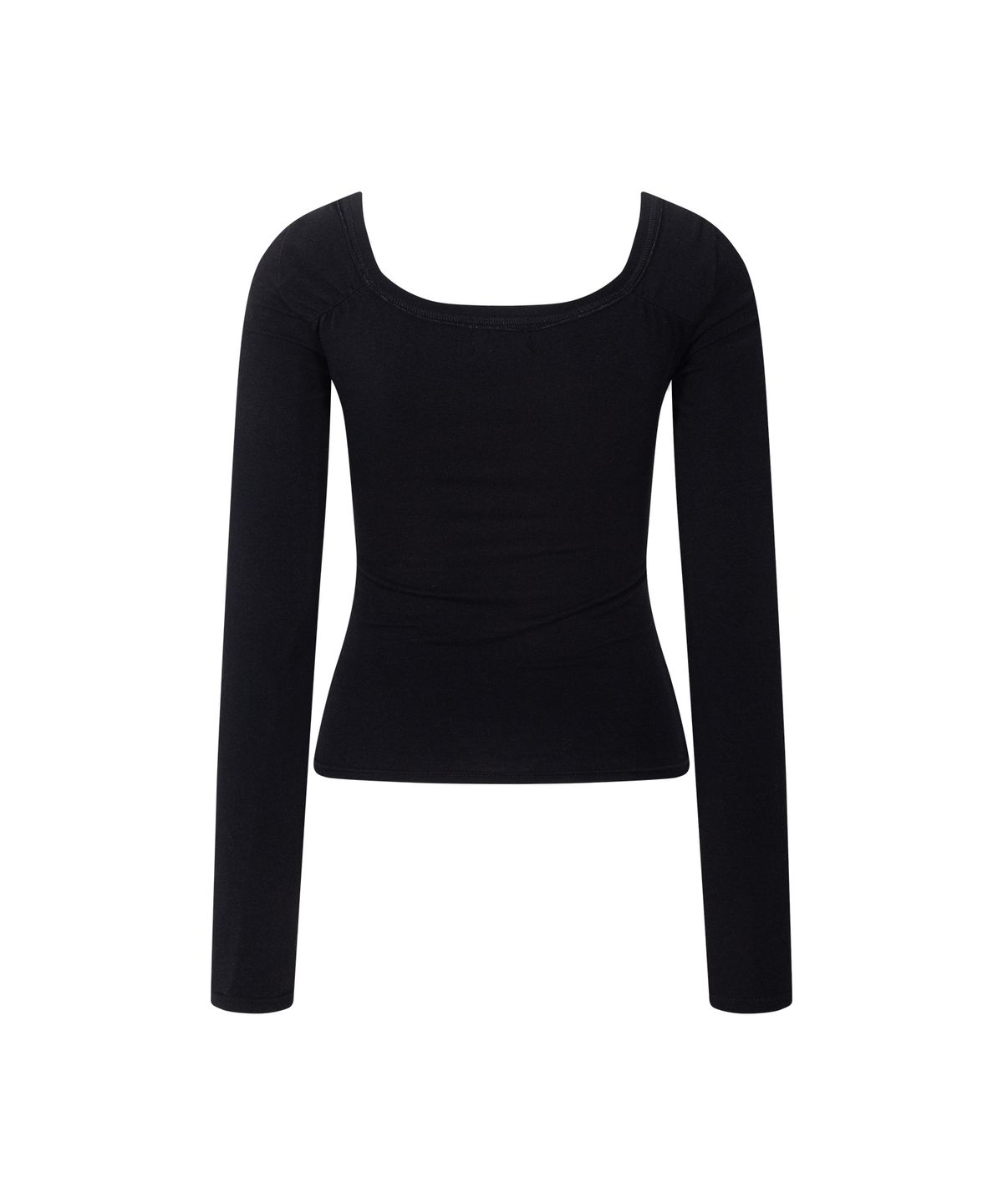 플리즈노팔로우(PLEASENOFOLLOW) Marin Strap Shirring Long Sleeve Top (Black)