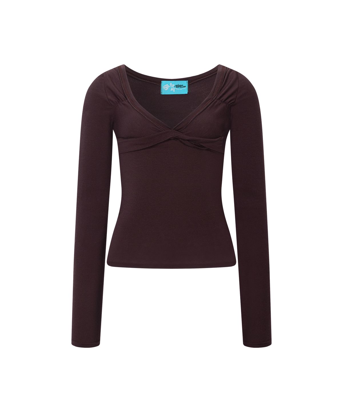 플리즈노팔로우(PLEASENOFOLLOW) Marin Strap Shirring Long Sleeve Top (Plum)