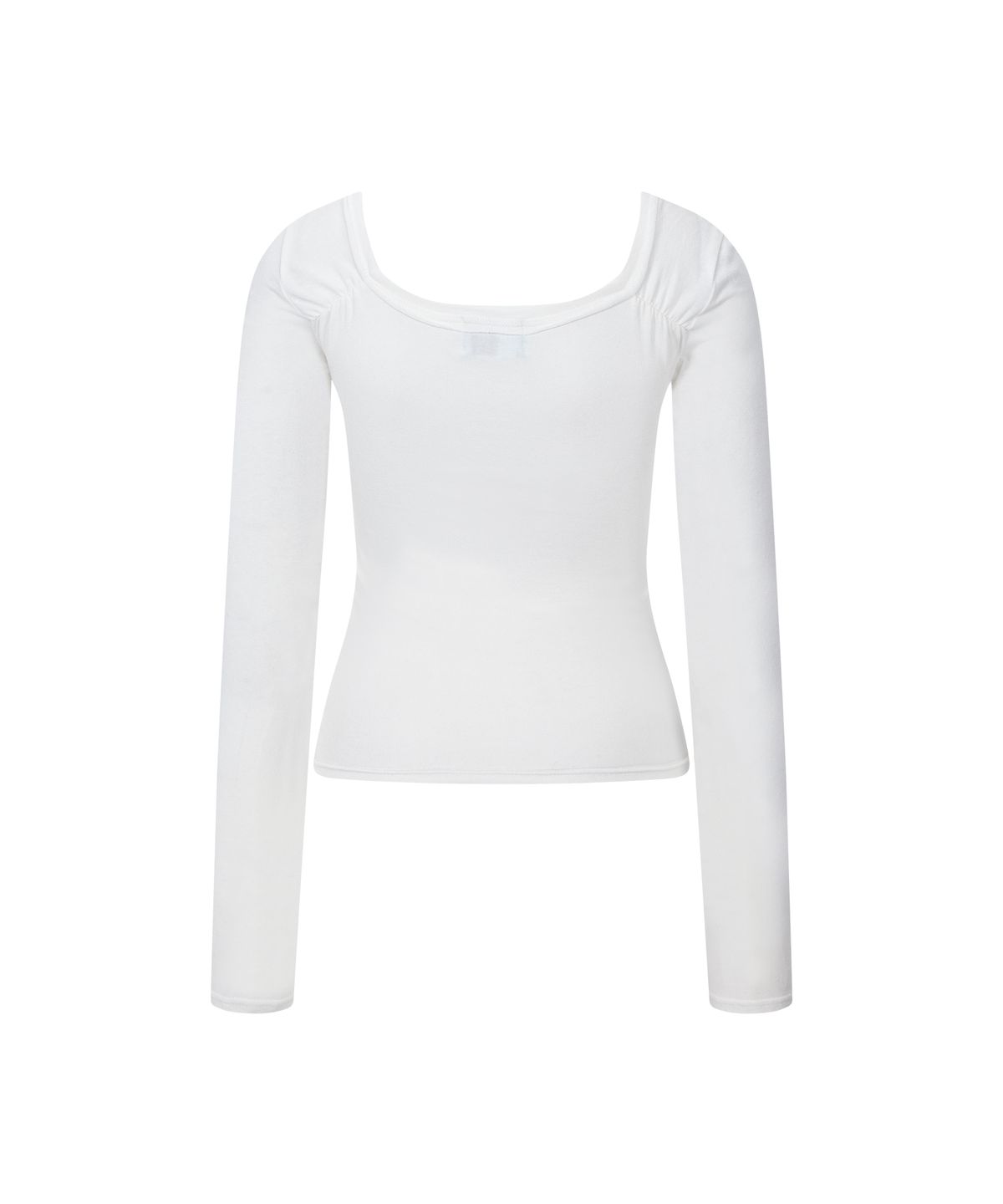 플리즈노팔로우(PLEASENOFOLLOW) Marin Strap Shirring Long Sleeve Top (Ivory)