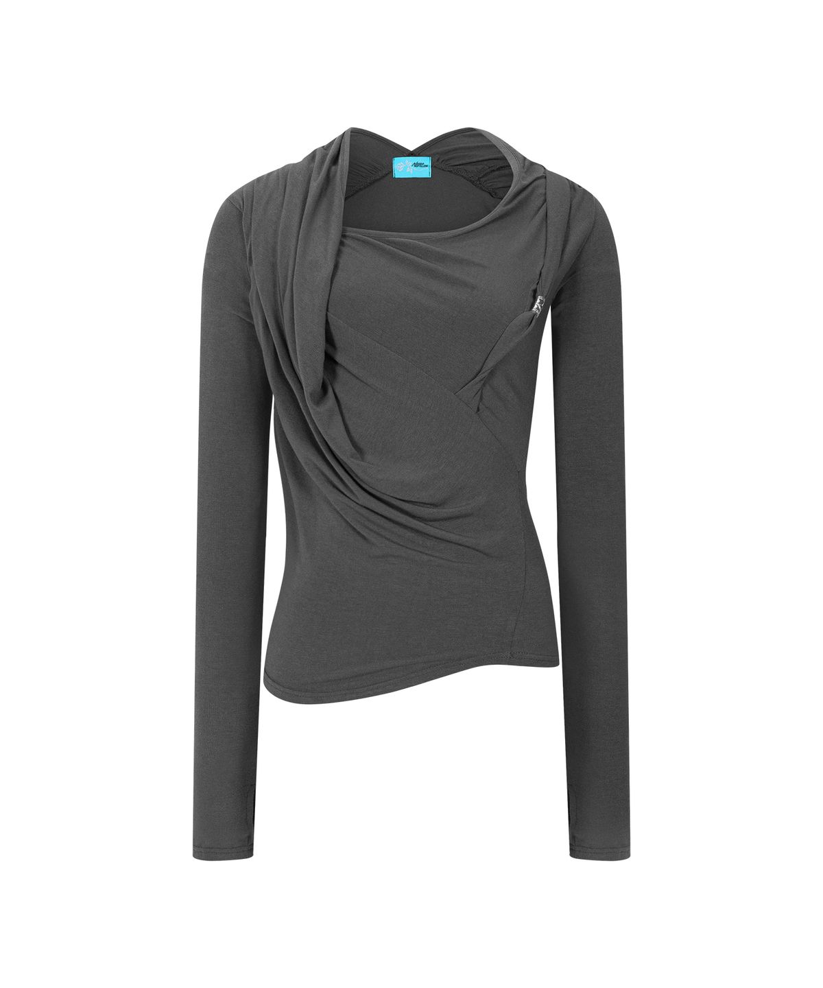 플리즈노팔로우(PLEASENOFOLLOW) Maeve Draped Long Sleeve Top (Vintage Charcoal)