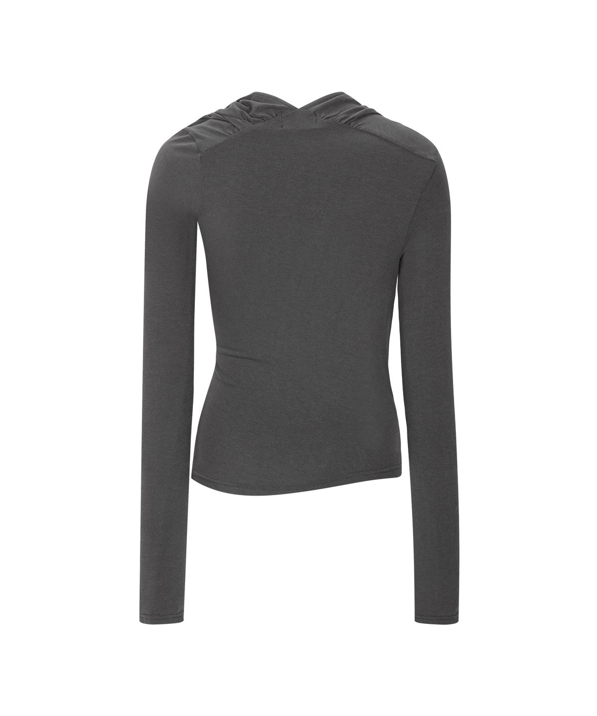 플리즈노팔로우(PLEASENOFOLLOW) Maeve Draped Long Sleeve Top (Vintage Charcoal)