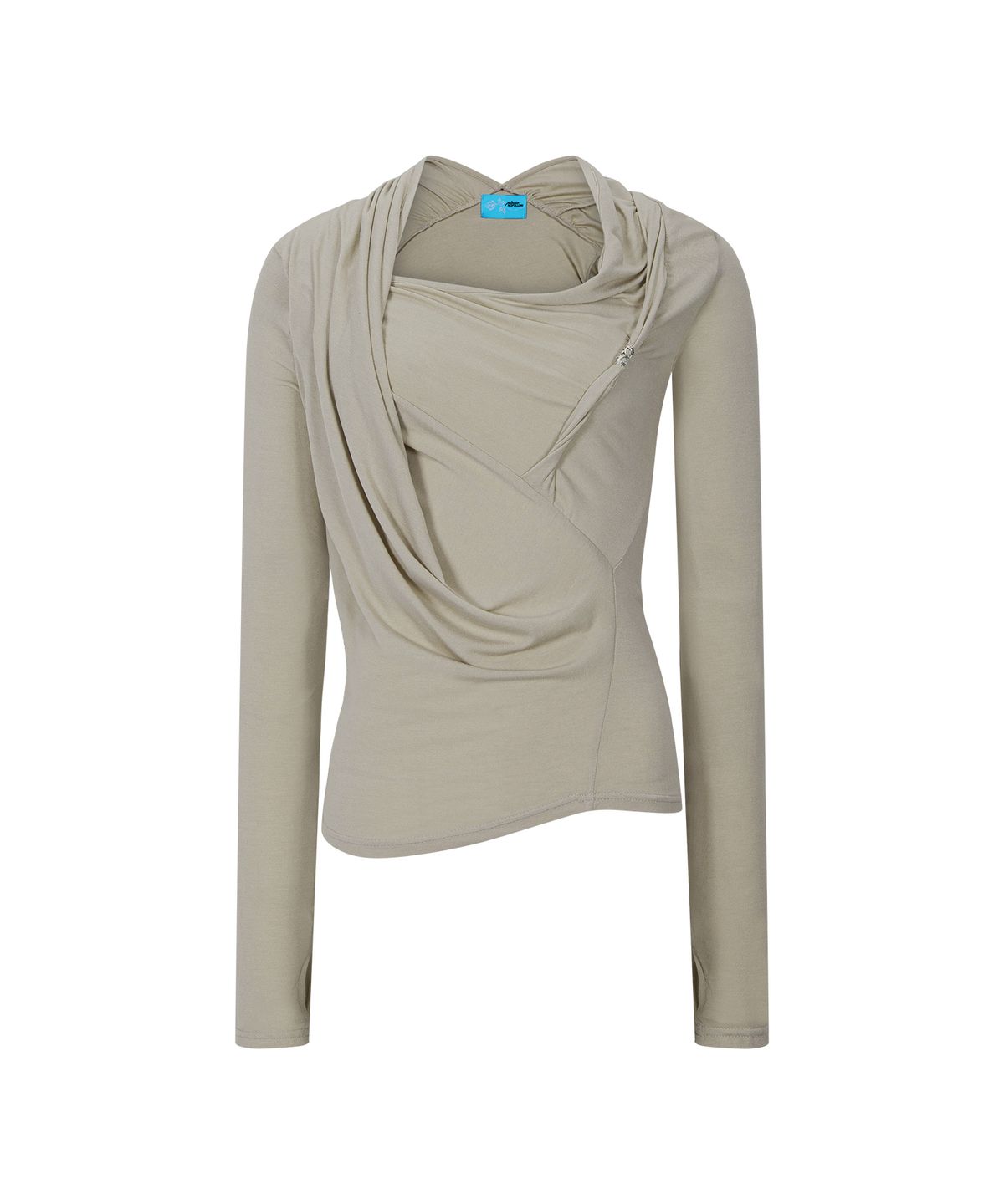 플리즈노팔로우(PLEASENOFOLLOW) Maeve Draped Long Sleeve Top (Skin Beige)