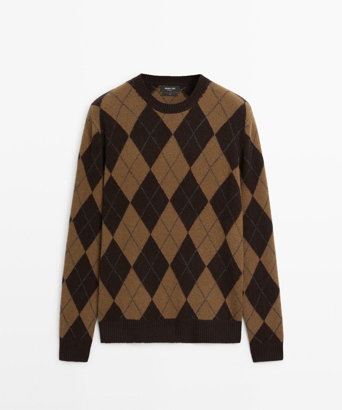 마시모두띠(MASSIMO DUTTI) 100% 울 아가일 니트
