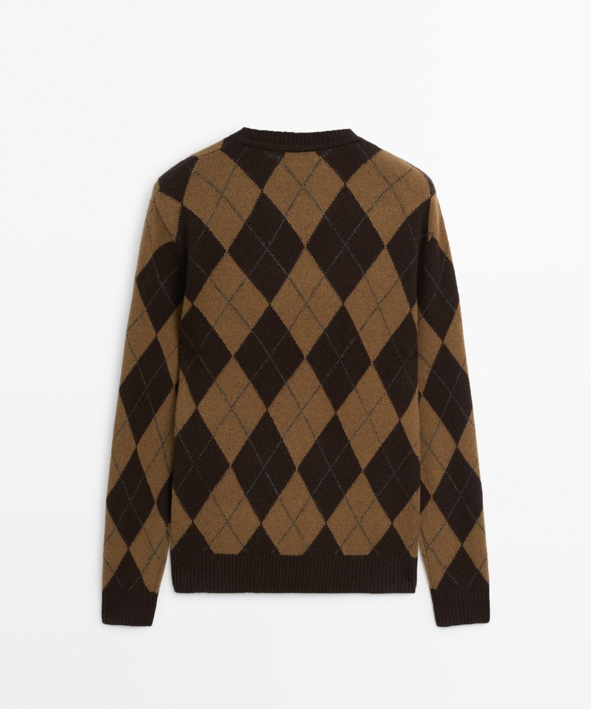 마시모두띠(MASSIMO DUTTI) 100% 울 아가일 니트