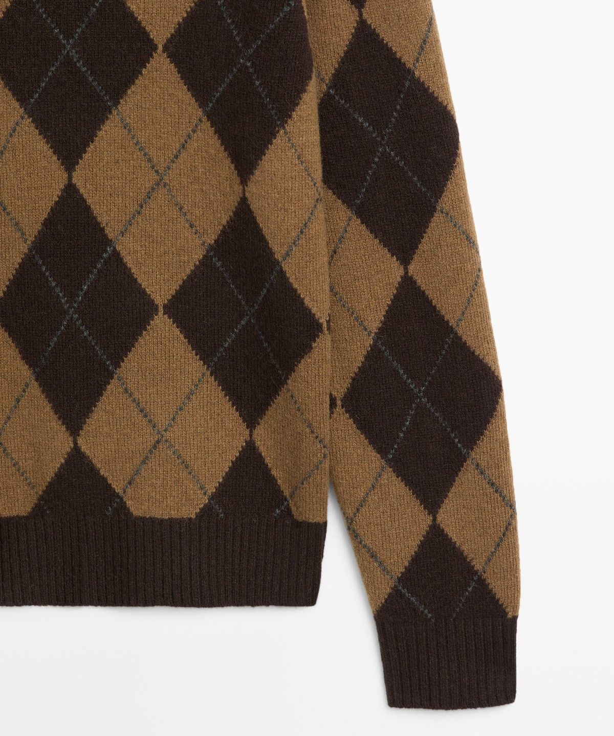 마시모두띠(MASSIMO DUTTI) 100% 울 아가일 니트