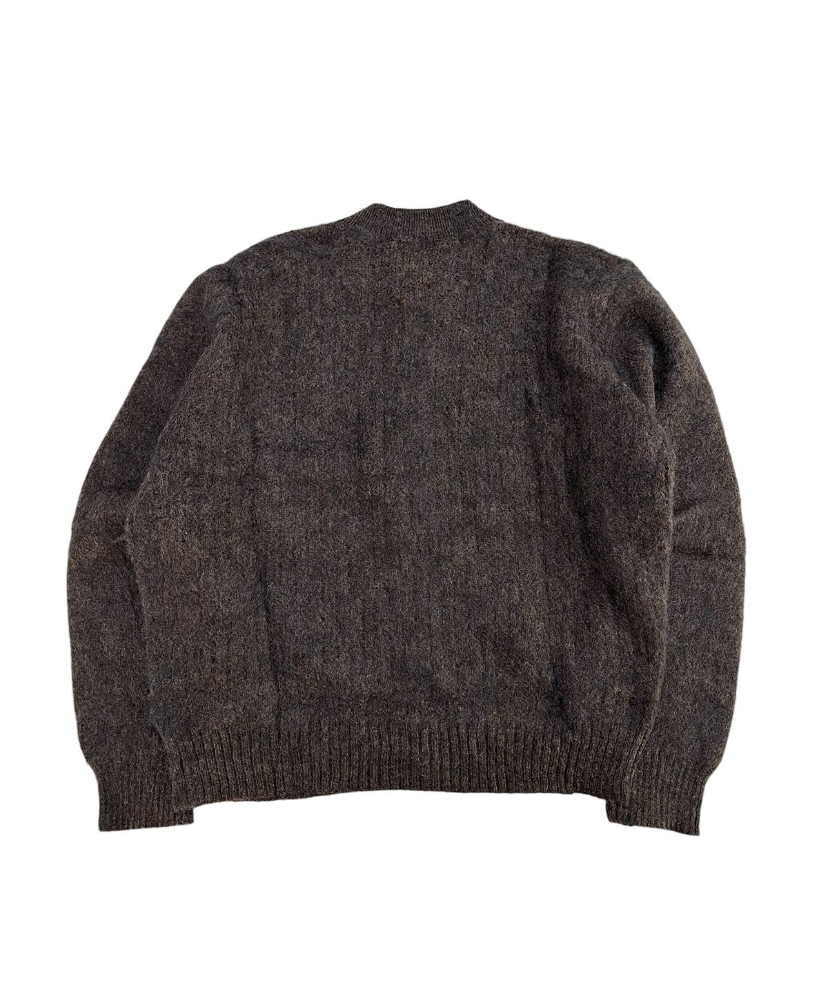 스케이터락(SK8ER ROCK) Cross Patch Fuzzy Knit Cardigan (brown)